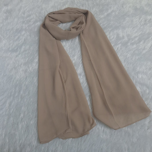 Latte Veil — Georgette Soft Drape Stole