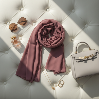 Rosewood Blush — Georgette Soft Drape Stole