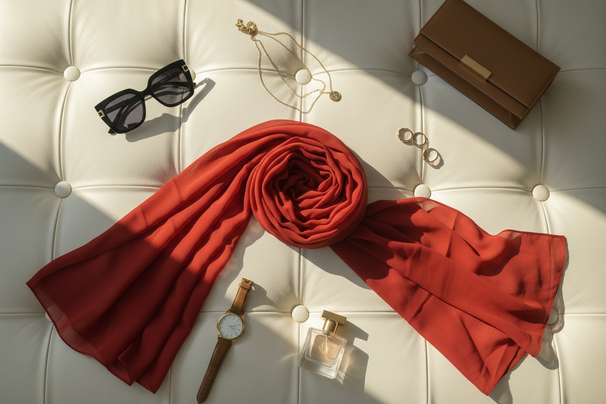 Rust Ember — Georgette Soft Drape Stole