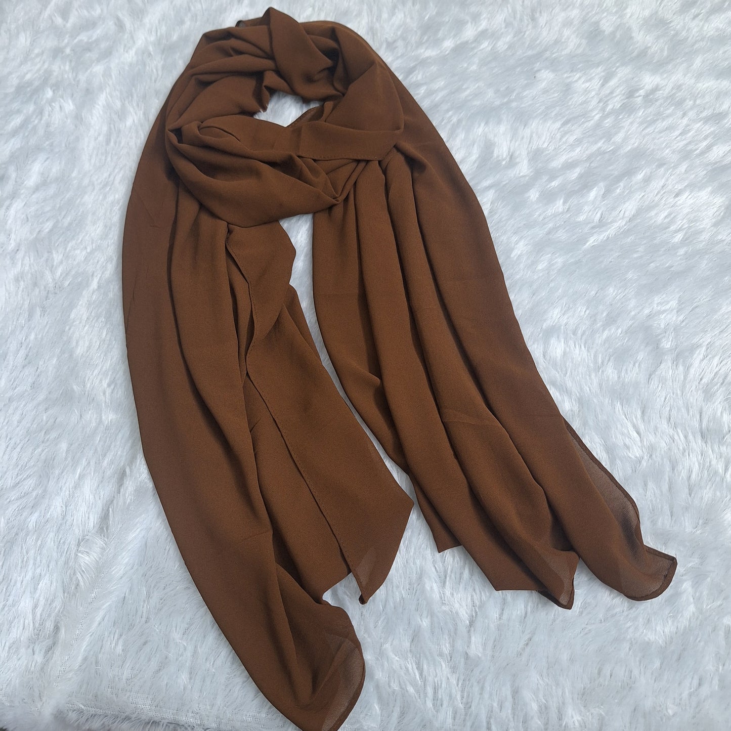 Cocoa Veil — Georgette Soft Drape Stole