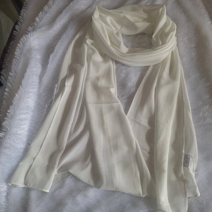 Ivory Whisper — Georgette Soft Drape Stole