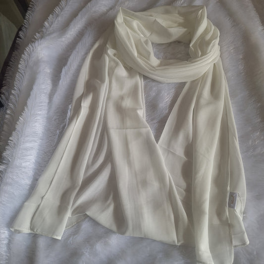 Ivory Whisper — Georgette Soft Drape Stole