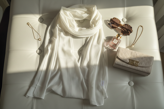 Ivory Whisper — Georgette Soft Drape Stole