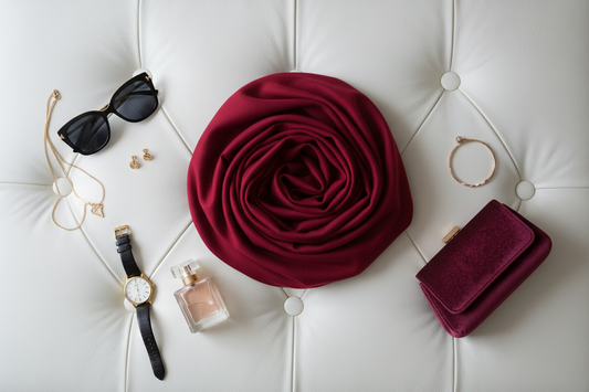 Crimson Wine — Malaysian Georgette Scarf