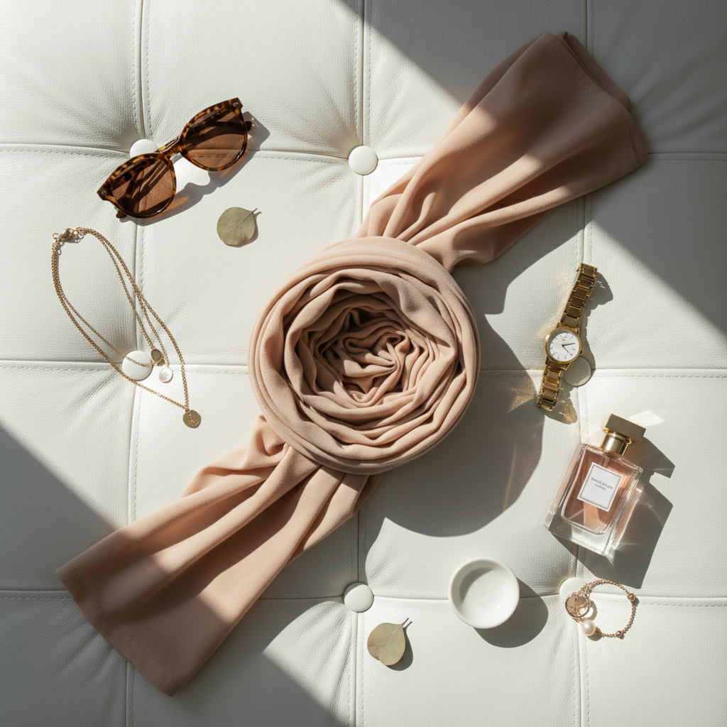 Caramel Veil — Malaysian Georgette Scarf