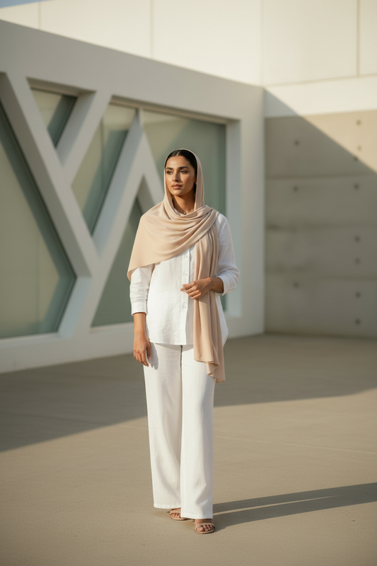Caramel Veil — Malaysian Georgette Scarf