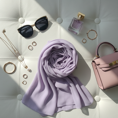 Lilac Mist — Malaysian Georgette Scarf