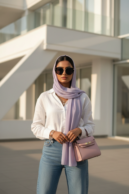 Lilac Mist — Malaysian Georgette Scarf