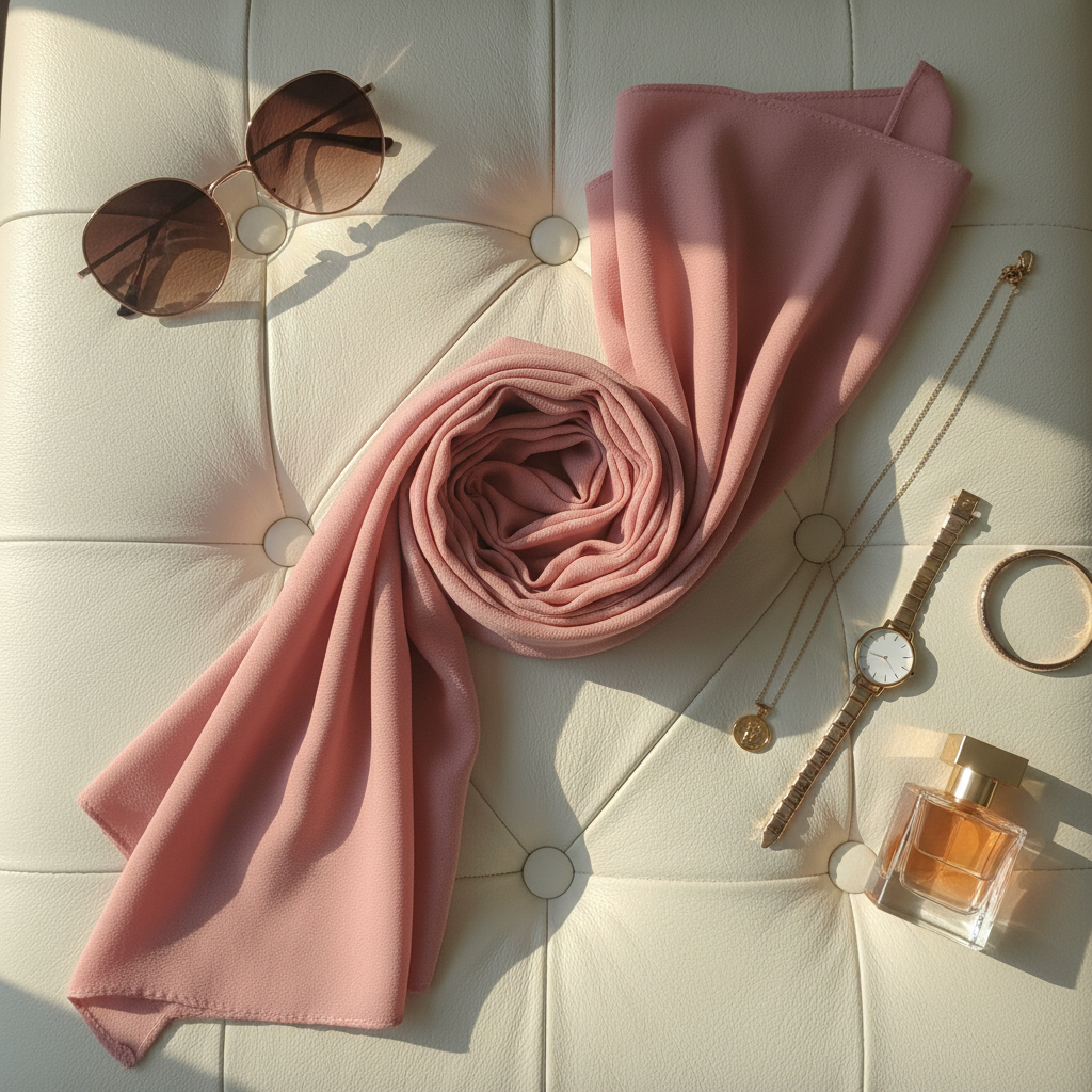 Petal Blush — Malaysian Georgette Scarf