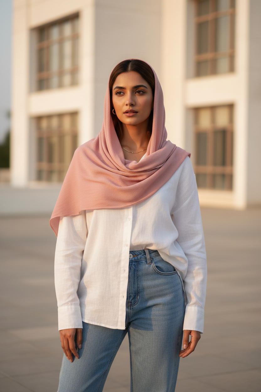 Petal Blush — Malaysian Georgette Scarf