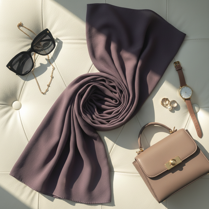 Ash Plum — Malaysian Georgette Scarf