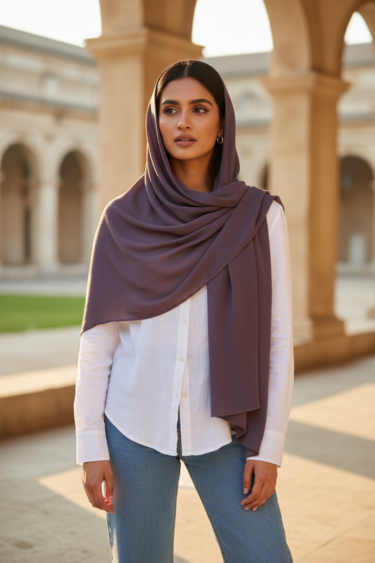 Ash Plum — Malaysian Georgette Scarf