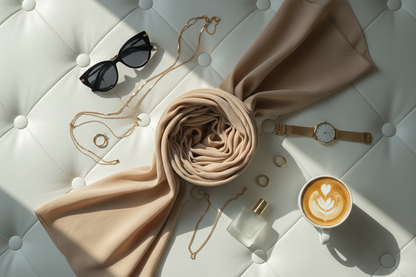 Vanilla Cream — Malaysian Georgette Scarf