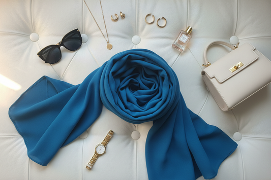 Sapphire Teal — Malaysian Georgette Scarf