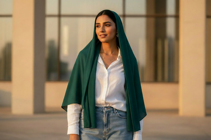 Emerald Husk — Malaysian Georgette Scarf