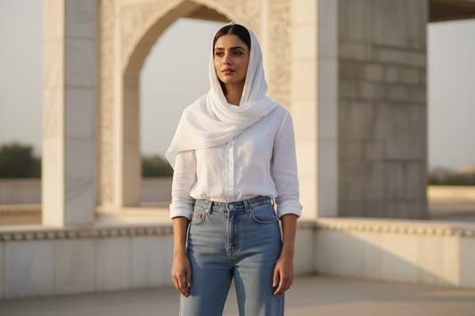 Snow Veil — Malaysian Georgette Scarf