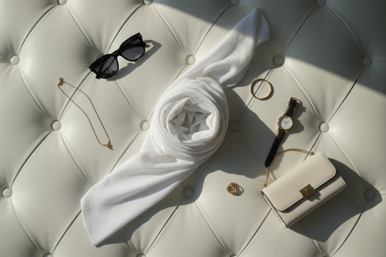 Snow Veil — Malaysian Georgette Scarf