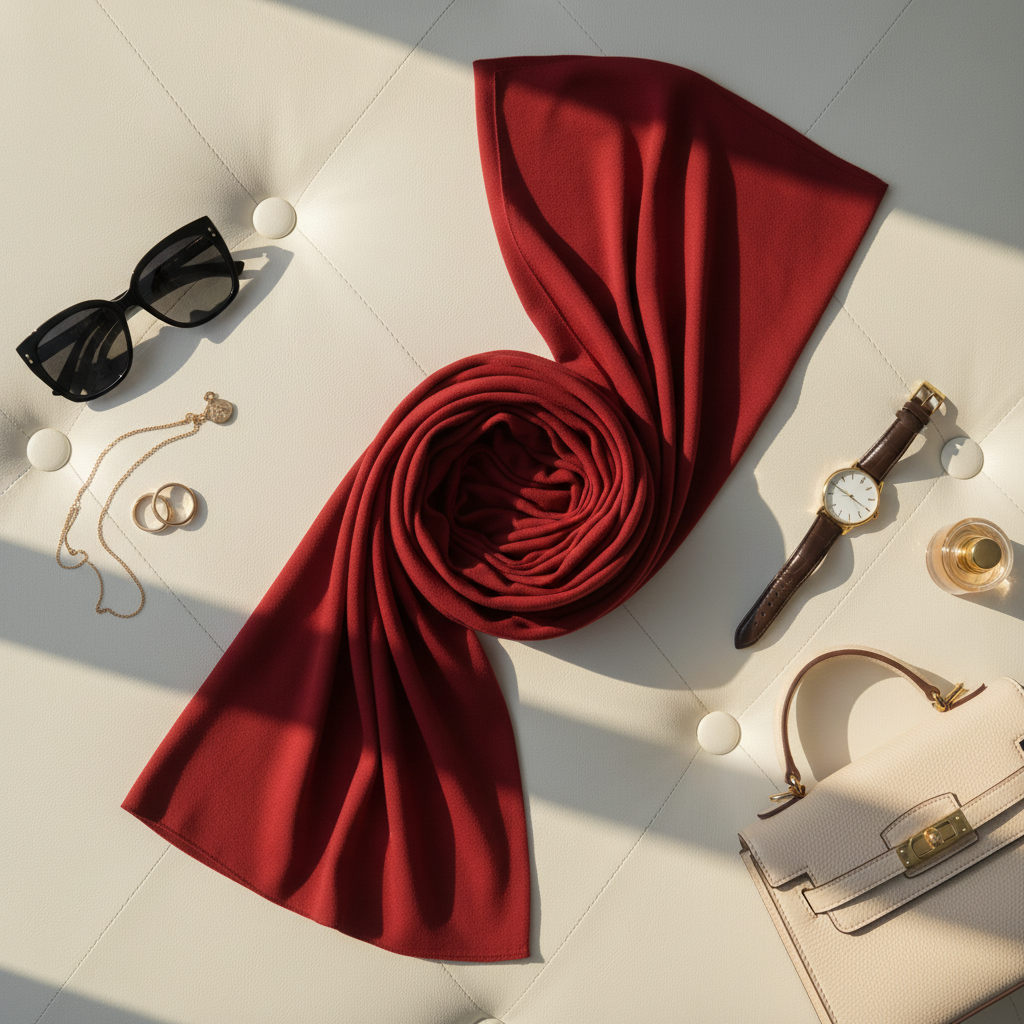 Autumn Rouge — Malaysian Georgette Scarf