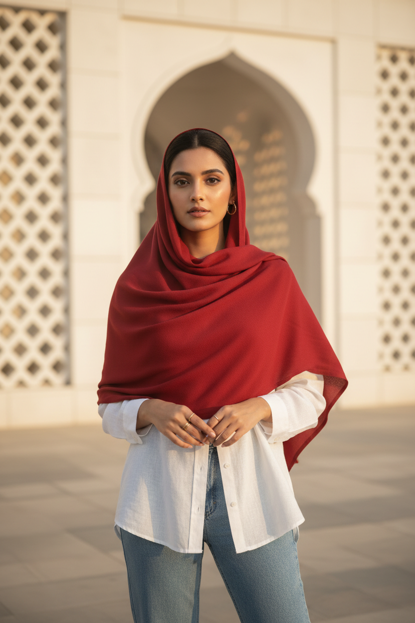 Autumn Rouge — Malaysian Georgette Scarf