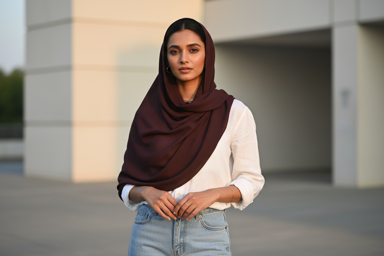 Plum Espresso — Malaysian Georgette Scarf