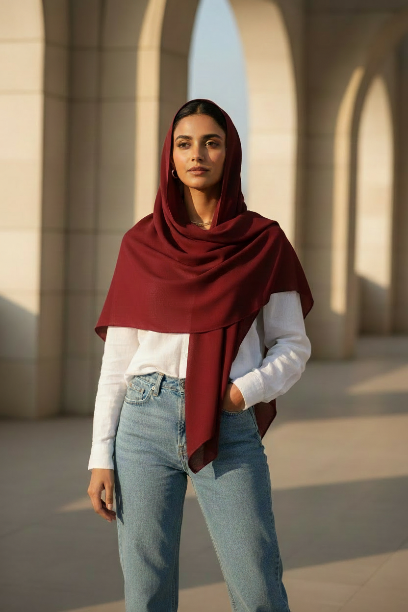 Velvet Merlot — Malaysian Georgette Scarf