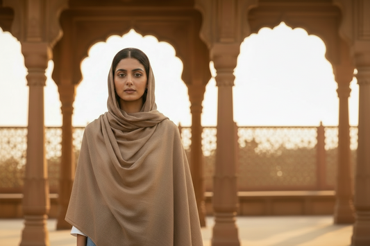 Mushroom Taupe — Malaysian Georgette Scarf