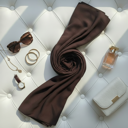 Coffee Veil — Malaysian Georgette Scarf