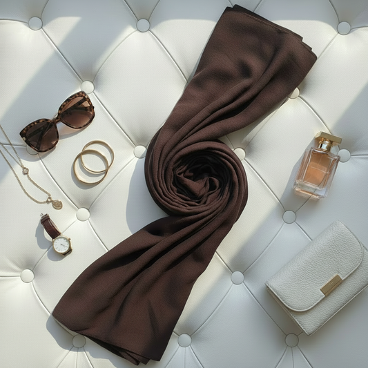 Coffee Veil — Malaysian Georgette Scarf