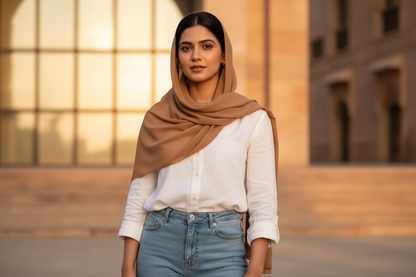 Caramel Sand — Malaysian Georgette Scarf