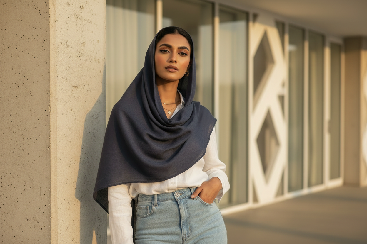 Midnight Slate — Moja Jersey Scarf