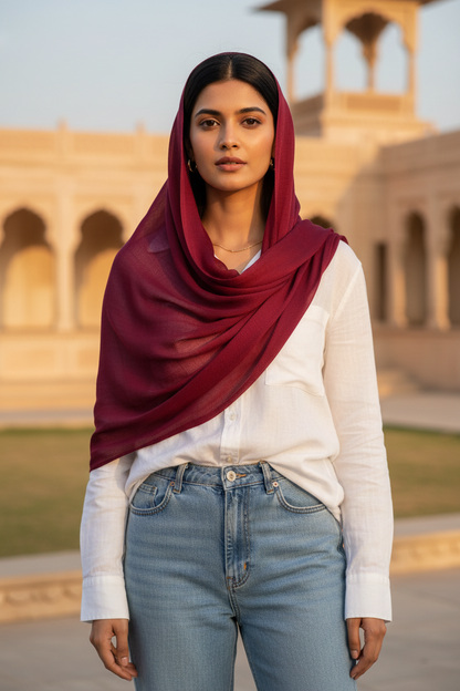 Auburn Wine — MOJA Jersey Scarf