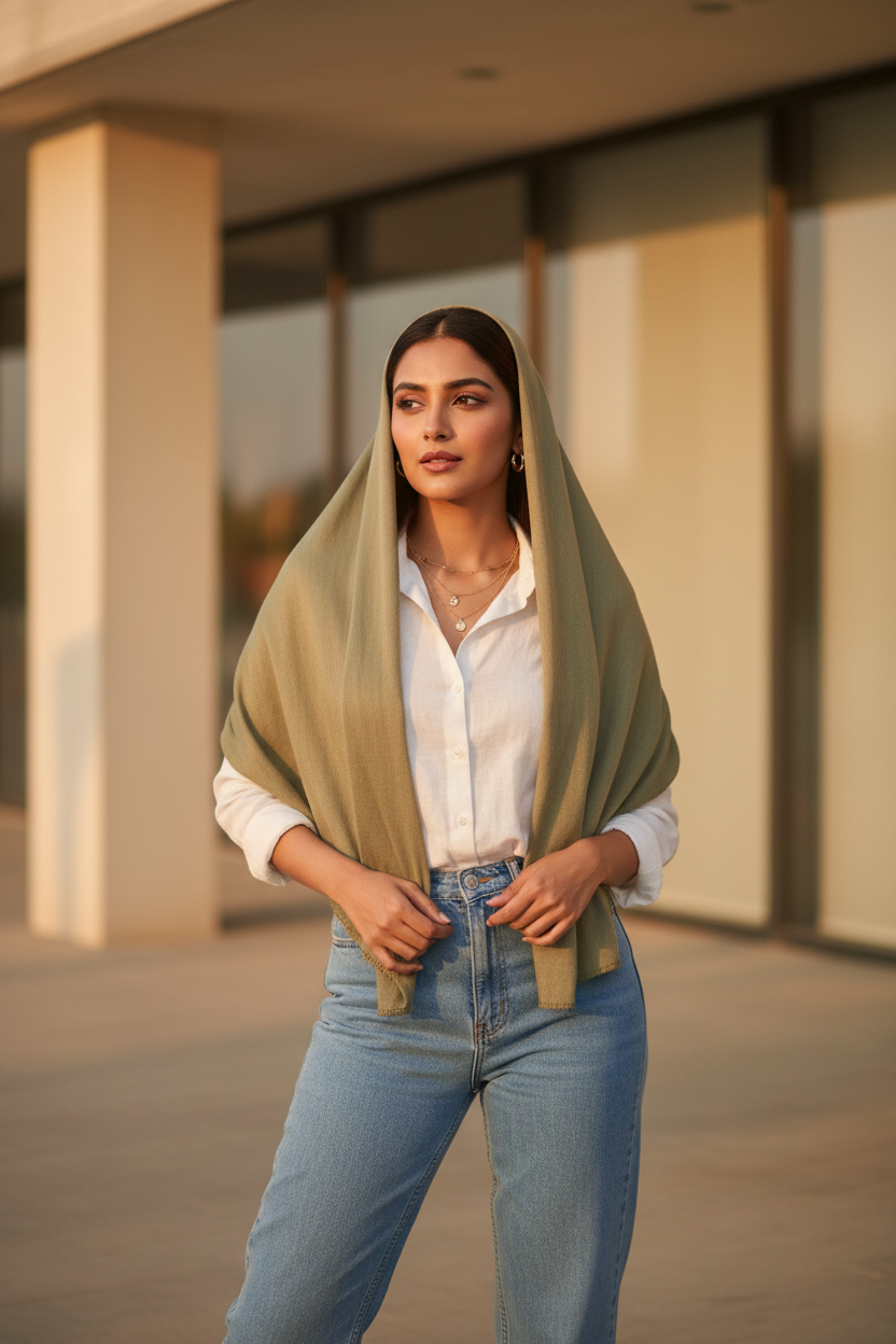 Soft Olive — MOJA Jersey Scarf