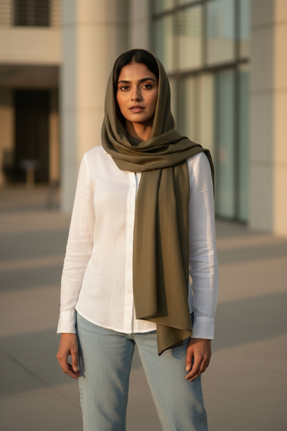 Earth Olive — MOJA Jersey Scarf