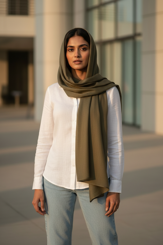 Earth Olive — MOJA Jersey Scarf