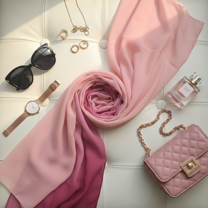 Rose Horizon — HIBA Ombre Georgette Scarf