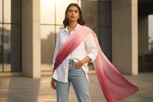 Rose Horizon — HIBA Ombre Georgette Scarf