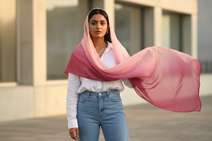 Rose Horizon — HIBA Ombre Georgette Scarf