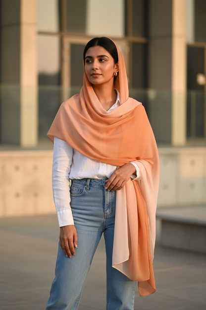Honey Fade — HIBA Ombre Georgette Scarf