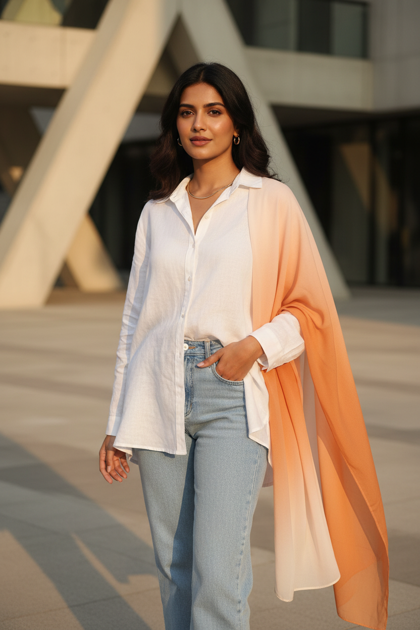 Honey Fade — HIBA Ombre Georgette Scarf