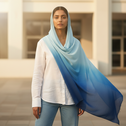 Ocean Breeze — HIBA Ombre Georgette Scarf
