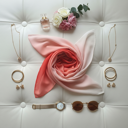 Sunset Blush — HIBA Ombre Georgette Scarf