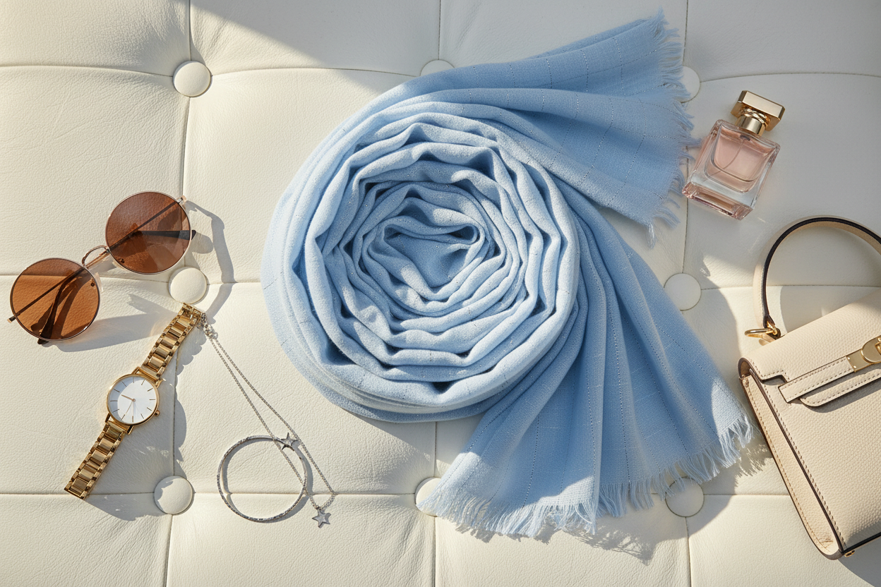 Serene Sky — Cotton Scarf