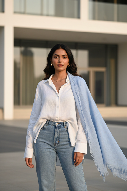 Serene Sky — Cotton Scarf