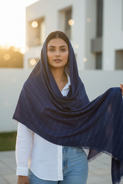 Midnight Sapphire — Cotton Scarf