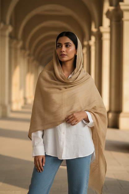 Mocha Glow — Cotton Scarf
