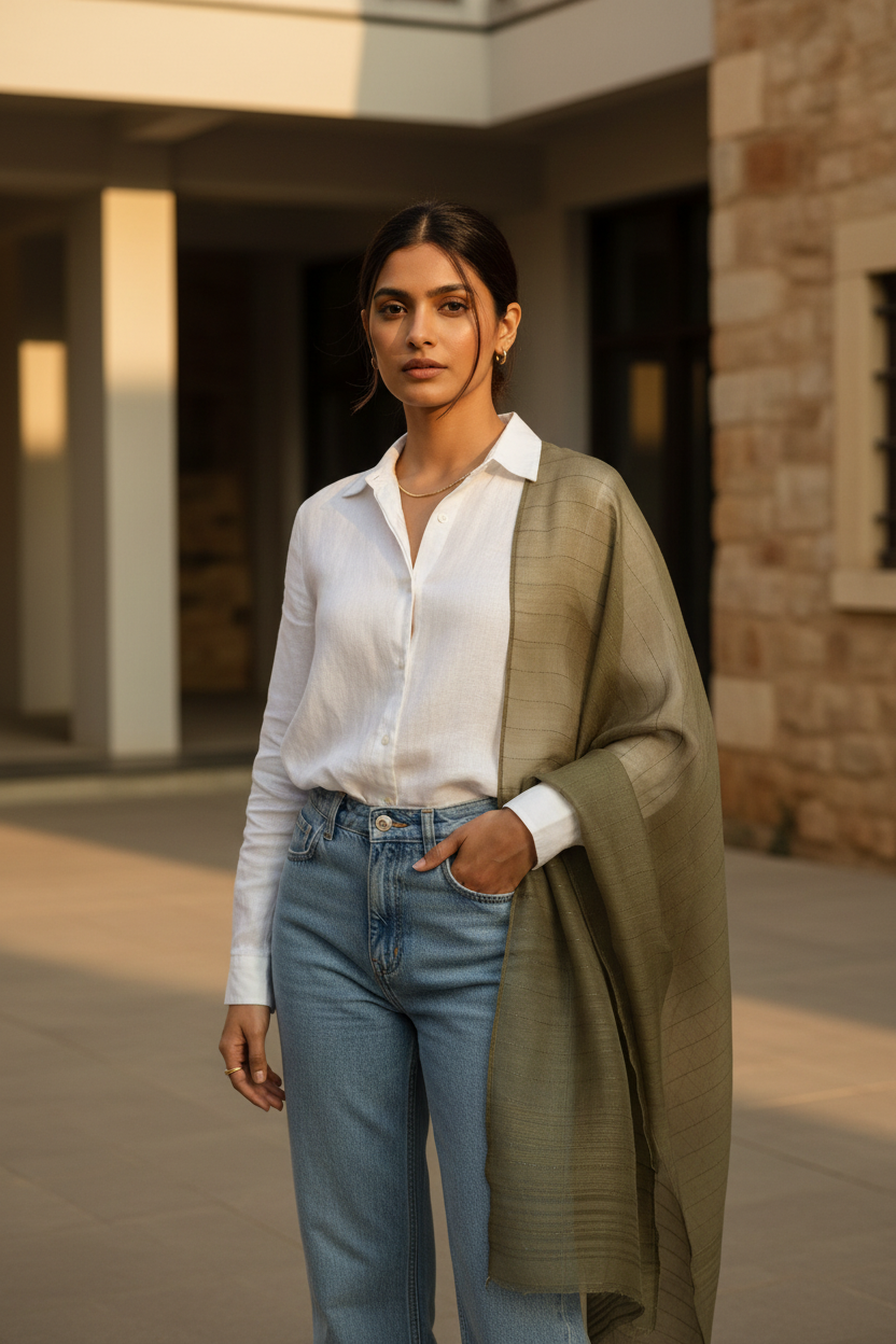 Taupe Latte — Cotton Scarf