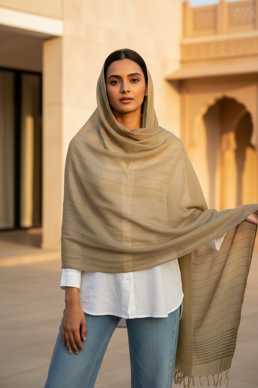 Taupe Latte — Cotton Scarf