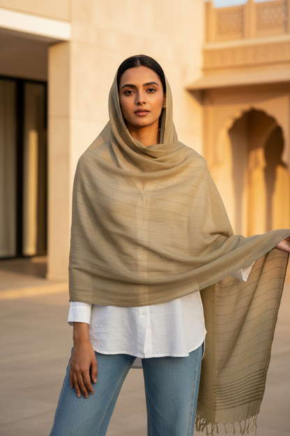 Taupe Latte — Cotton Scarf