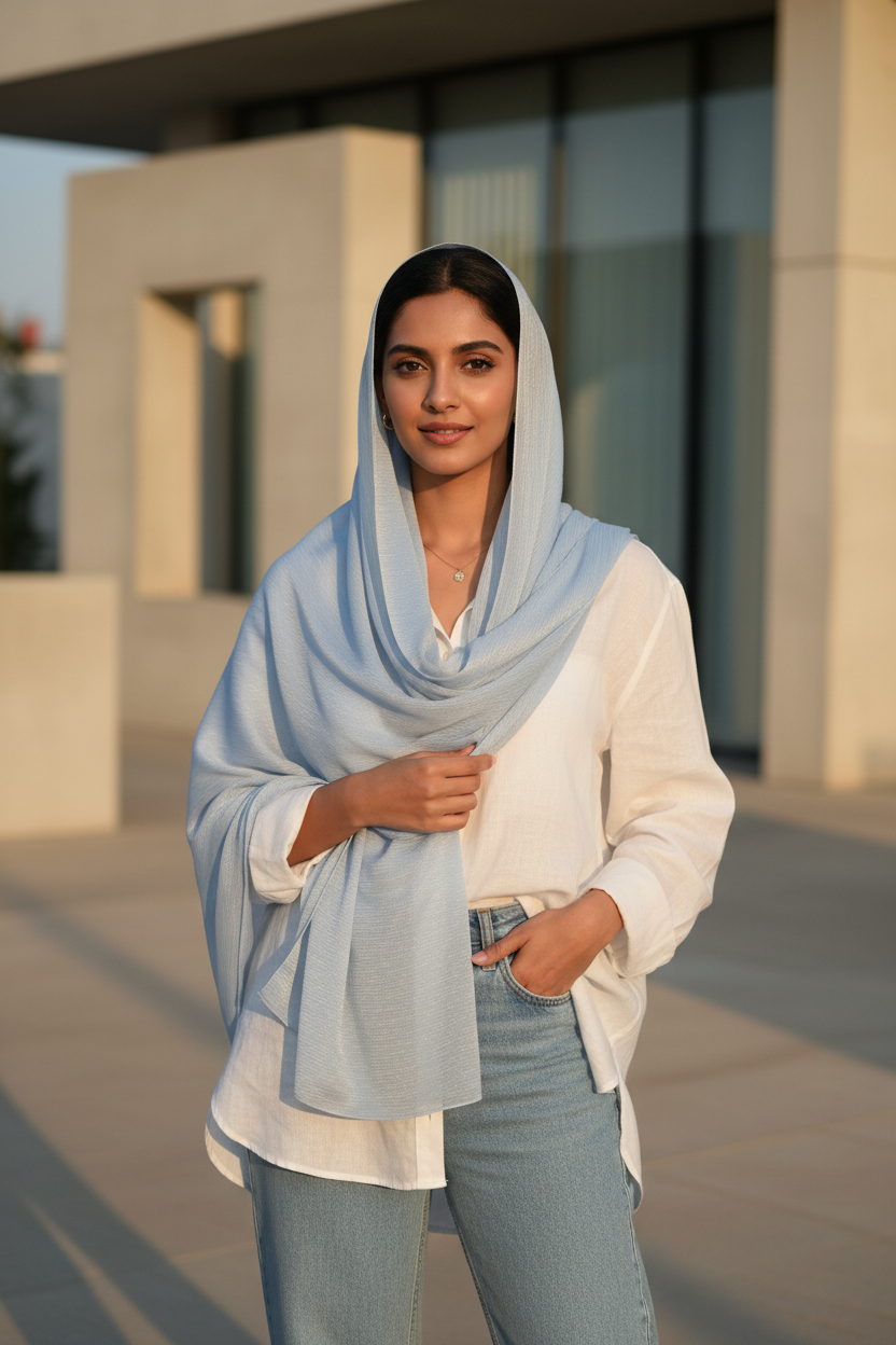 Blue Petal — Chiffon Scarf