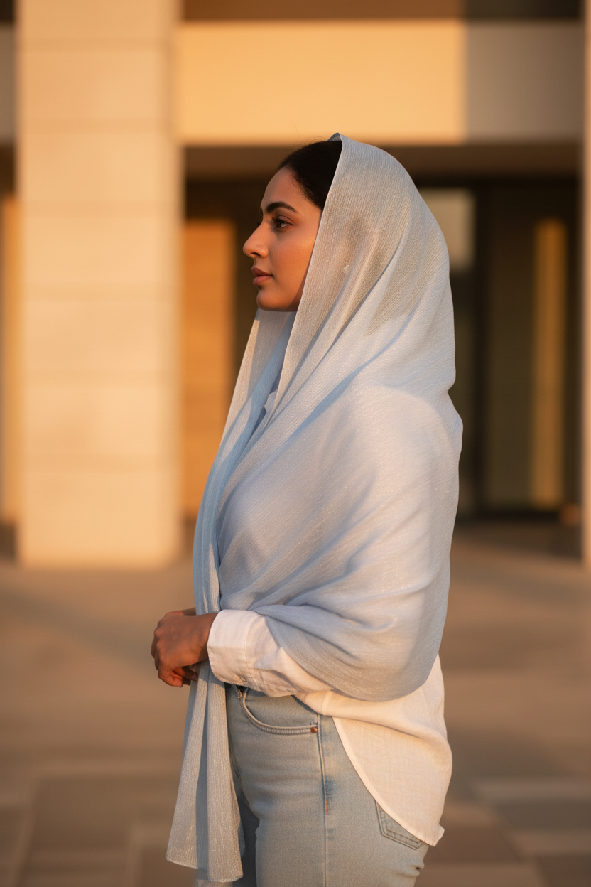 Blue Petal — Chiffon Scarf